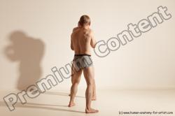 Underwear Martial art Man - Man White Moving poses Slim Short Blond Dynamic poses Academic